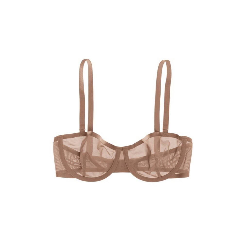 CUUP The Balconette Bra Sheer Unlined Underwire Support 32H